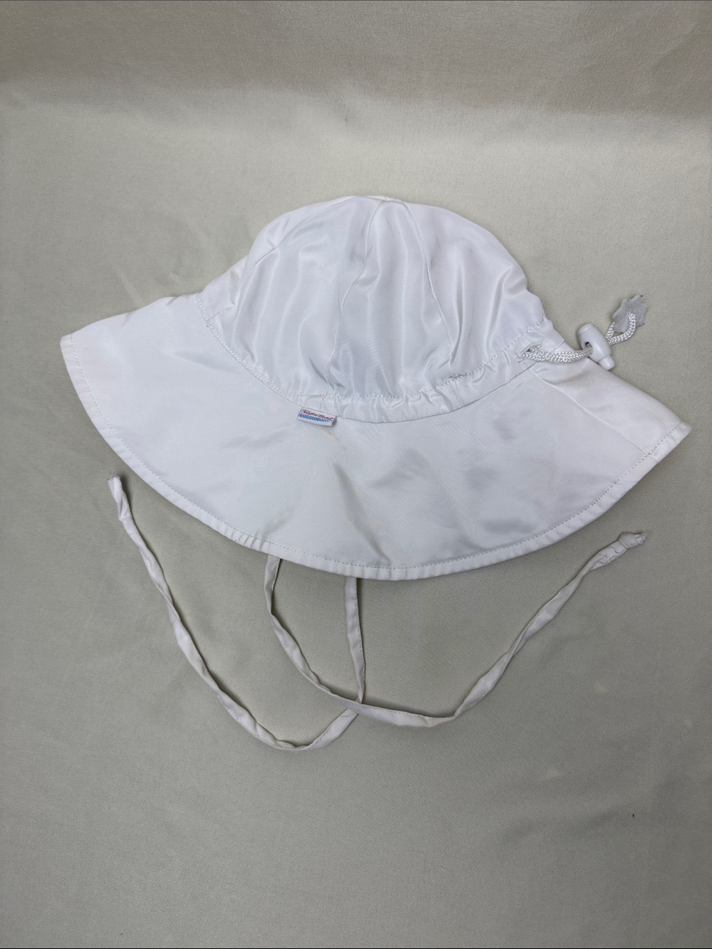 Ruffle Butts White Sun Hat with Chin Strap